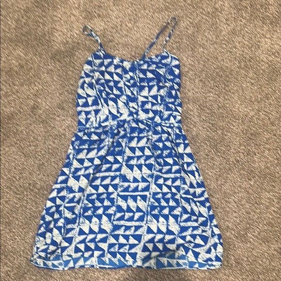Blue and White Patterned Sundress - Picture 1 of 3